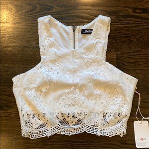 White Crochet Crop Top